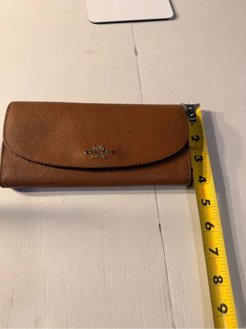 Coach Brown  Pebbled Leather Wallet with Embossed Logo
